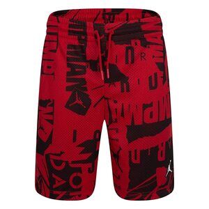 Jordan Boys Printed Mesh Shorts (Little Kids/Big Kids) Gym Red 4 Little Kid